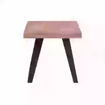 Parquet Style Mango Wood Lamp Table with Angled Legs